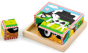 Ігри та іграшки: Пазл-кубики Ферма, Viga Toys