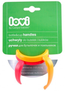 Бутылочки: Ручки к бутылочкам и кружечкам, 2 шт., сиренево-розовые, Lovi