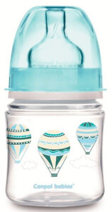 Поїльники, пляшечки, чашки: Бутылочка с широким горлышком антиколиковая In the Clouds, синяя, 120 мл., Canpol babies