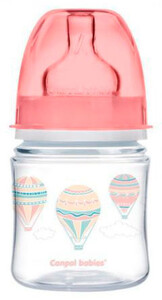 Поїльники, пляшечки, чашки: Бутылочка с широким горлышком антиколиковая In the Clouds, розовая, 120 мл., Canpol babies