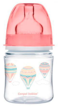 Пляшечки: Бутылочка с широким горлышком антиколиковая In the Clouds, розовая, 120 мл., Canpol babies