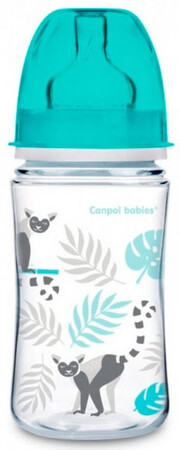 Пляшечки: Бутылочка с широким горлышком антиколиковая Jungle, серая, 240 мл., Canpol babies