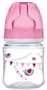 Бутылочка с широким горлышком антиколиковая PP Lets Celebrate, розовая, 120 мл., Canpol babies