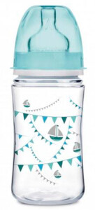 Поїльники, пляшечки, чашки: Бутылочка с широким горлышком антиколиковая PP Lets Celebrate, синяя, 240 мл., Canpol babies