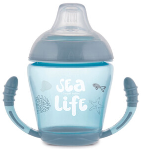 Поильники, бутылочки, чашки: Кружка-непроливайка с мягким силиконовым носиком Sea Life, серая, Canpol babies