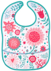 Нагрудники, слюнявчики: Слюнявчик пластиковый с карманчиком Wild Nature, розовый, Canpol babies