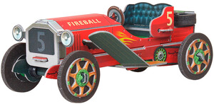 Виготовлення іграшок: Машинка ретро (червона), збірна модель з картону, Умная бумага