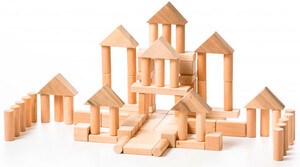 Дерев'яні конструктори: Дерев'яний Конструктор маленький (86 елементів), Lislis toys