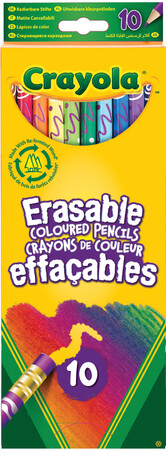 Товары для рисования: 10 цветных карандашей с ластиками Crayola (3635)