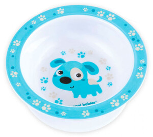Детская посуда и приборы: Глубокая тарелка из меламина на присоске с собачкой, Canpol babies
