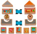 Кубики малый набор, деревянный конструктор (15 элементов), Lucy&Leo дополнительное фото 2.