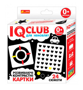 Розвивальні іграшки: Обучающие контрастные карточки для малышей, IQ-club для детей, Ranok Creative