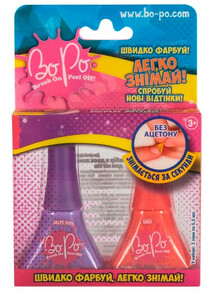 Детская декоративная косметика: Набор из двух лаков для ногтей (фиолетовый и красный), Косметика для детей, BoPo