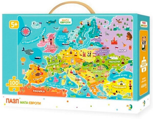 Пазлы и головоломки: Пазл Карта Европы на английском языке (100 элементов), Dodo
