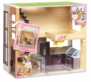 Игры и игрушки: Деревянный дом для кукол (свет), игровой набор, Lori