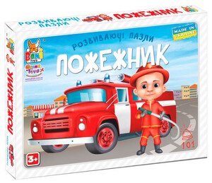 Класичні: Розвивальні пазли Пожежник, 6 ел., Boni Toys