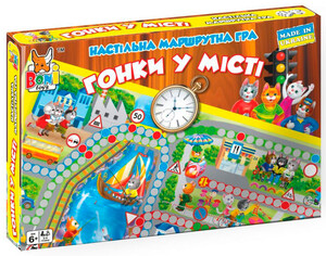 Игры и игрушки: Настольная маршрутная игра Гонки в городе, Boni Toys