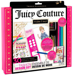 Дневники, раскраски и наклейки: Набор для создания модных дизайнов Звезда моды, Juicy Couture, Make it real