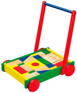 Розвивальні іграшки: Ходунки на колесах Візок з кубиками, Viga Toys