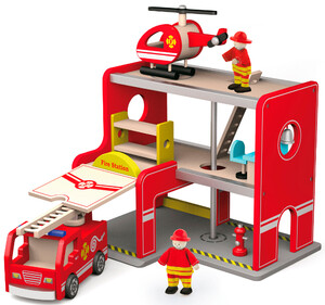 Машинки: Ігровий набір Пожежна станція, Viga Toys