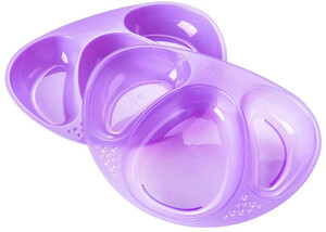 Тарелки: Тарелочки трехсекционные (2 шт.) фиолетовые, Tommee Tippee
