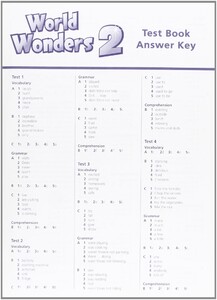 Навчальні книги: World Wonders 2 Test Book Answer Key