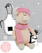 Свинка Аша с шарфом и шапкой, 22 см, Maxitoys Luxury дополнительное фото 2.
