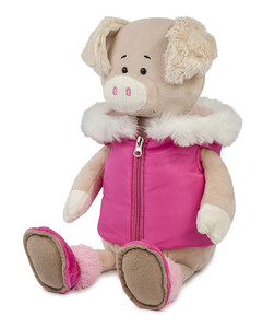 Мягкие игрушки: Свинка Ася в спортивной жилетке, 28 см, Maxitoys Luxury