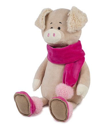 Животные: Свинка Ася в шарфике, 28 см, Maxitoys Luxury