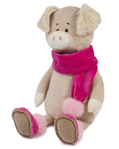 М'які іграшки: Свинка Ася в шарфике, 33 см, Maxitoys Luxury