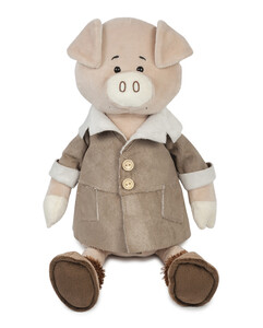 Мягкие игрушки: Свин Дюк в дубленке, 28 см, Maxitoys Luxury
