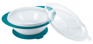 Дитячий посуд і прибори: Миска с двумя крышками Easy Learning, синяя, NUK