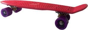 Скейт Пенни борд, 56 см, фуксия с фиолетовыми колёсами, Go Travel