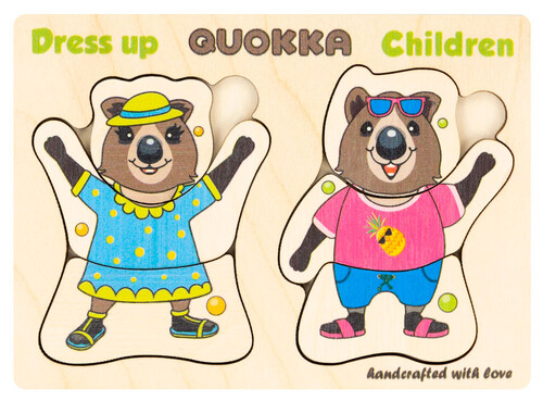 Дерев'яні: Набор пазлов-вкладышей Квока Дети, Quokka