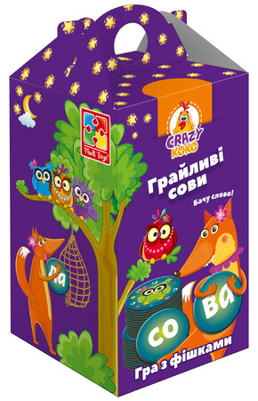 Настольные игры: Игра с фишками Шальные совы. Вижу слово! (укр.), Vladi Toys