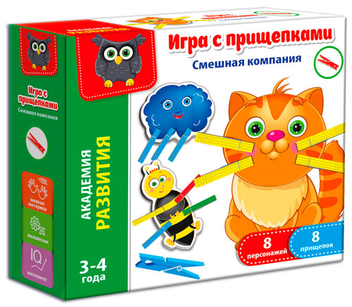 Головоломки та логічні ігри: Гра з прищіпками Смішна компанія (рос.), Vladi Toys