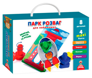 Пазлы и головоломки: Парк развлечений для самых маленьких, игра с фурнитурой (укр), Vladi Toys