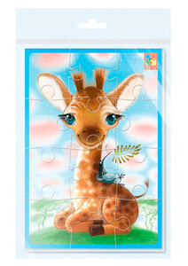 Жираф, мягкие пазлы А5, Vladi Toys