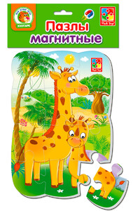 Пазлы и головоломки: Жирафы, магнитный пазл, Vladi Toys
