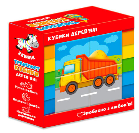 Деревянные: Деревянные кубики Транспорт (укр), Vladi Toys