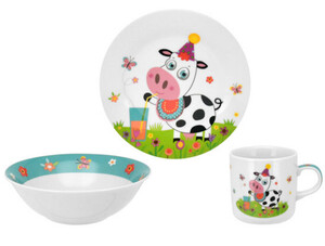 Детская посуда и приборы: Набор посуды 3 предмета (керамика) Multi Cow