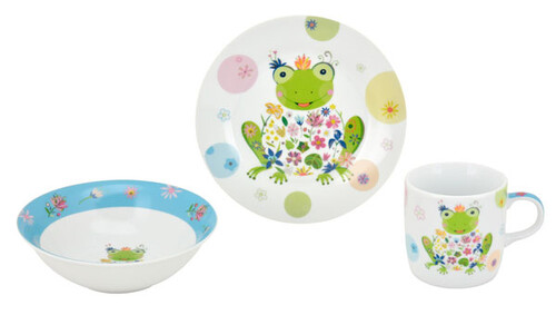 Наборы посуды: Набор посуды 3 предмета (керамика) Multi Frog
