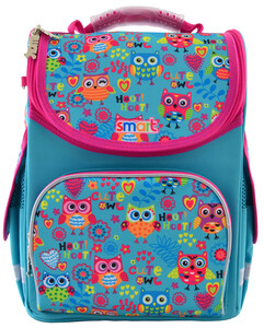 Рюкзаки: Рюкзак шкільний, каркасний Funny owls (12 л), Smart