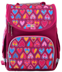 Рюкзаки: Рюкзак шкільний, каркасний Hearts Style (12 л), Smart