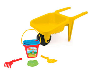 Ігри та іграшки: Тачка Детская желтая с аксессуарами, Wader