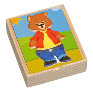 Пазлы и головоломки: Медвеженок Миша, Мир деревянных игрушек