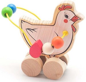 Мелкая моторика и сортировка: Лабиринт-каталка Курица Мир деревянных игрушек