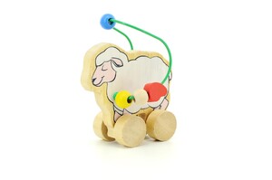 Мелкая моторика и сортировка: Лабиринт-каталка Овца Мир деревянных игрушек