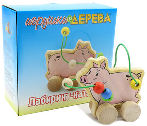 Лабіринт-каталка Свиня Мир деревянных игрушек
