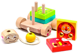 Кубики, пірамідки і сортери: Паровозик Чух-Чух Мир деревянных игрушек